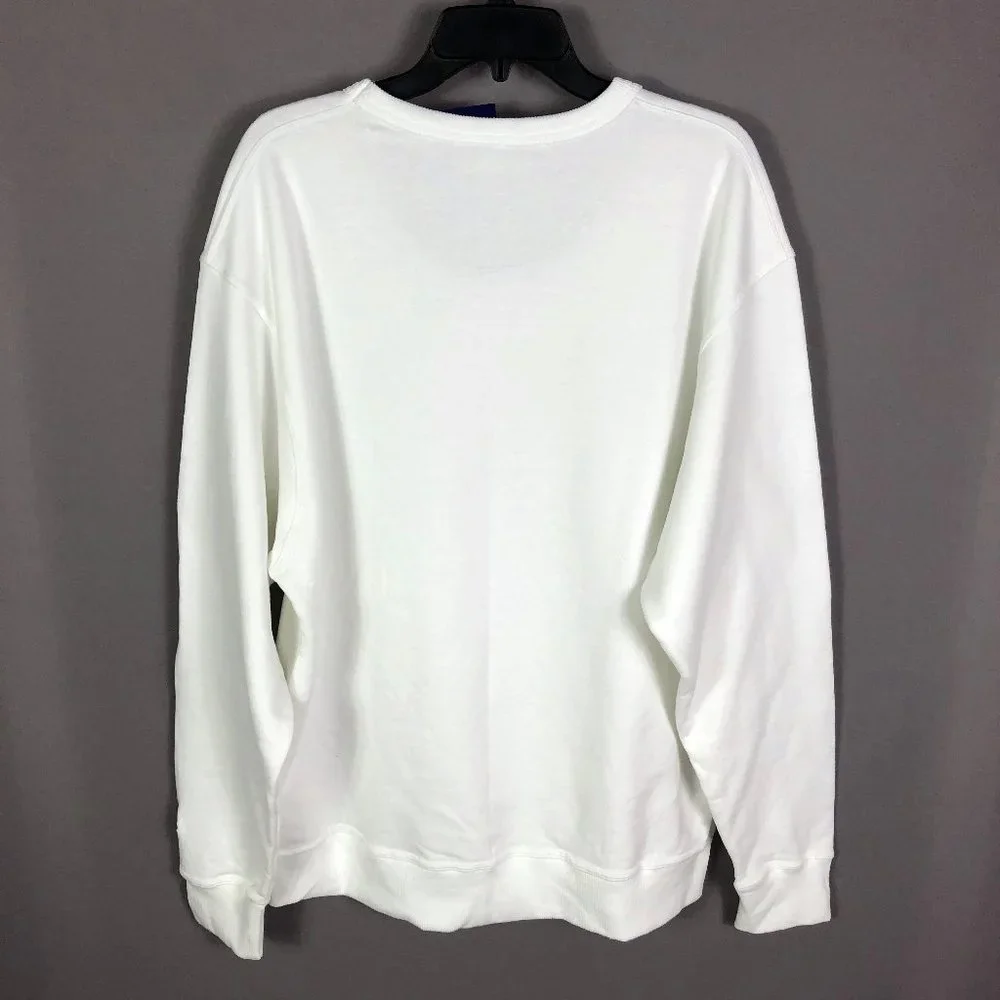 Champion Men's White FLC Crewneck Sweater Size XL